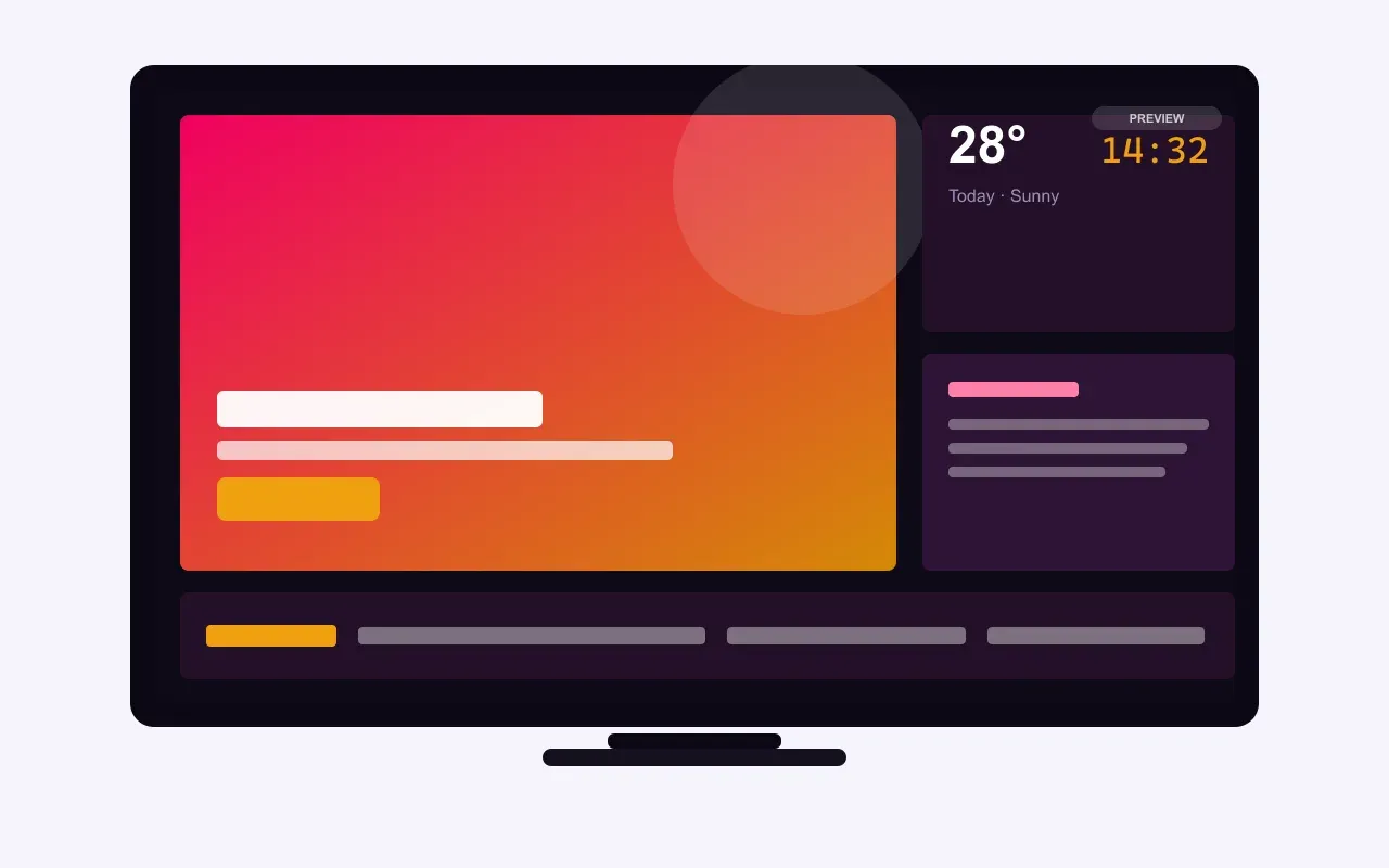 Digital signage content playing on a screen, driven by a Xibo® CMS on a BrightSign® player